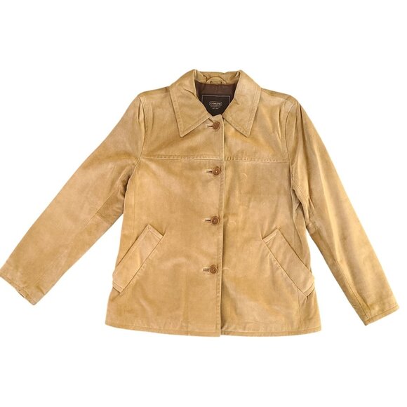 Coach 1941 Calf Suede Leather Woman's Jacket Size Large Tan Camel Blazer - Picture 1 of 12